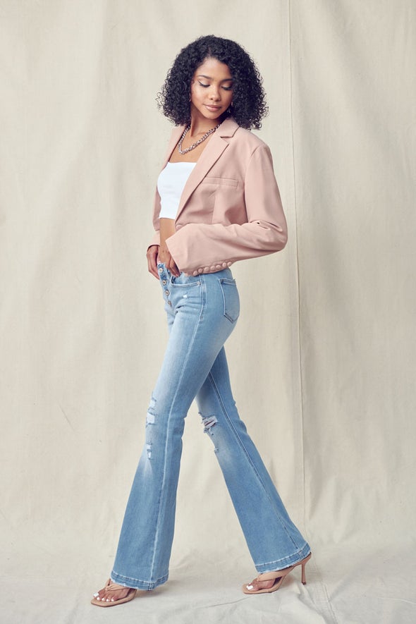 HARLOWE Mid Rise Flare Jeans